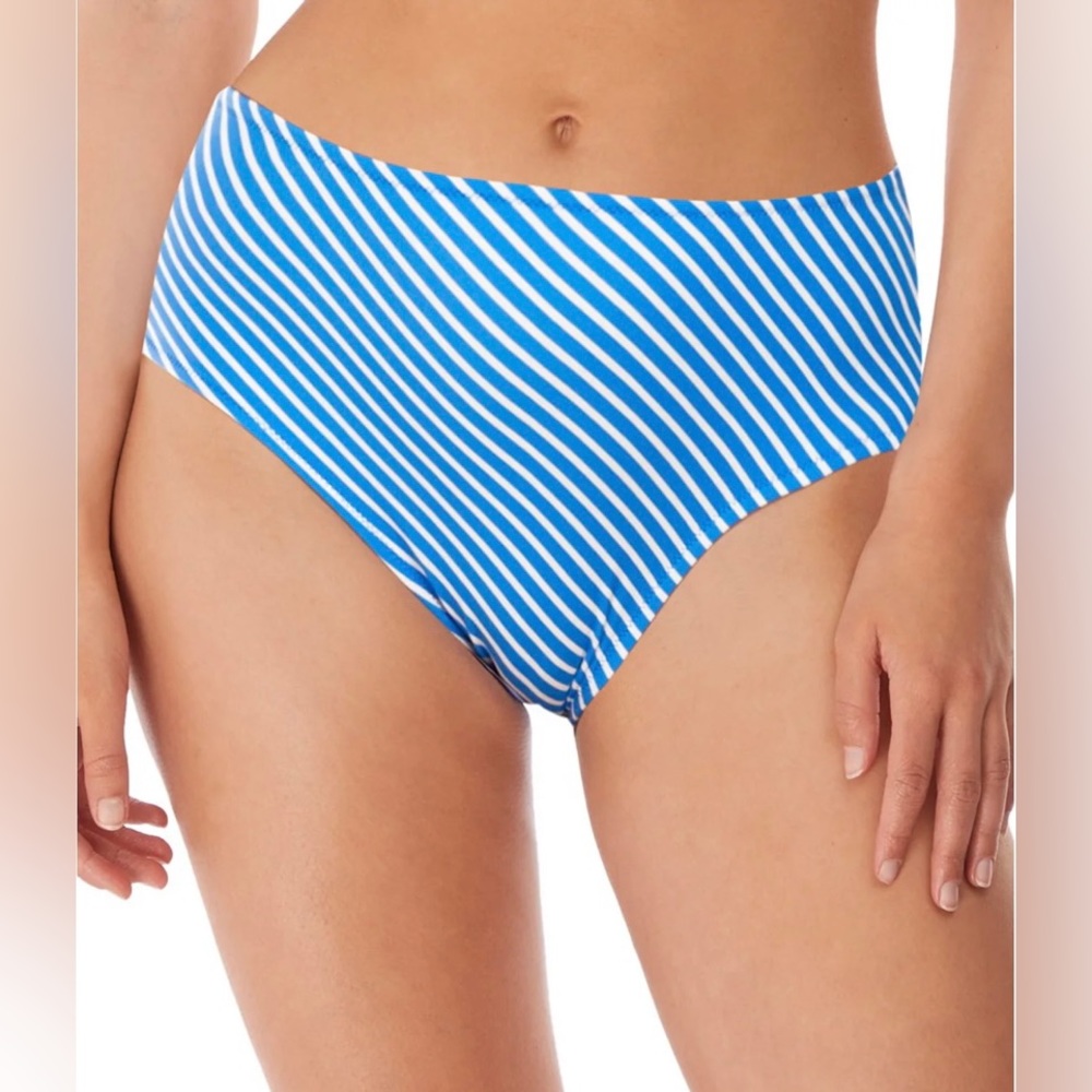 Freya Beach Hut High-Waist Bikini Bottom in Blue Moon, size XL